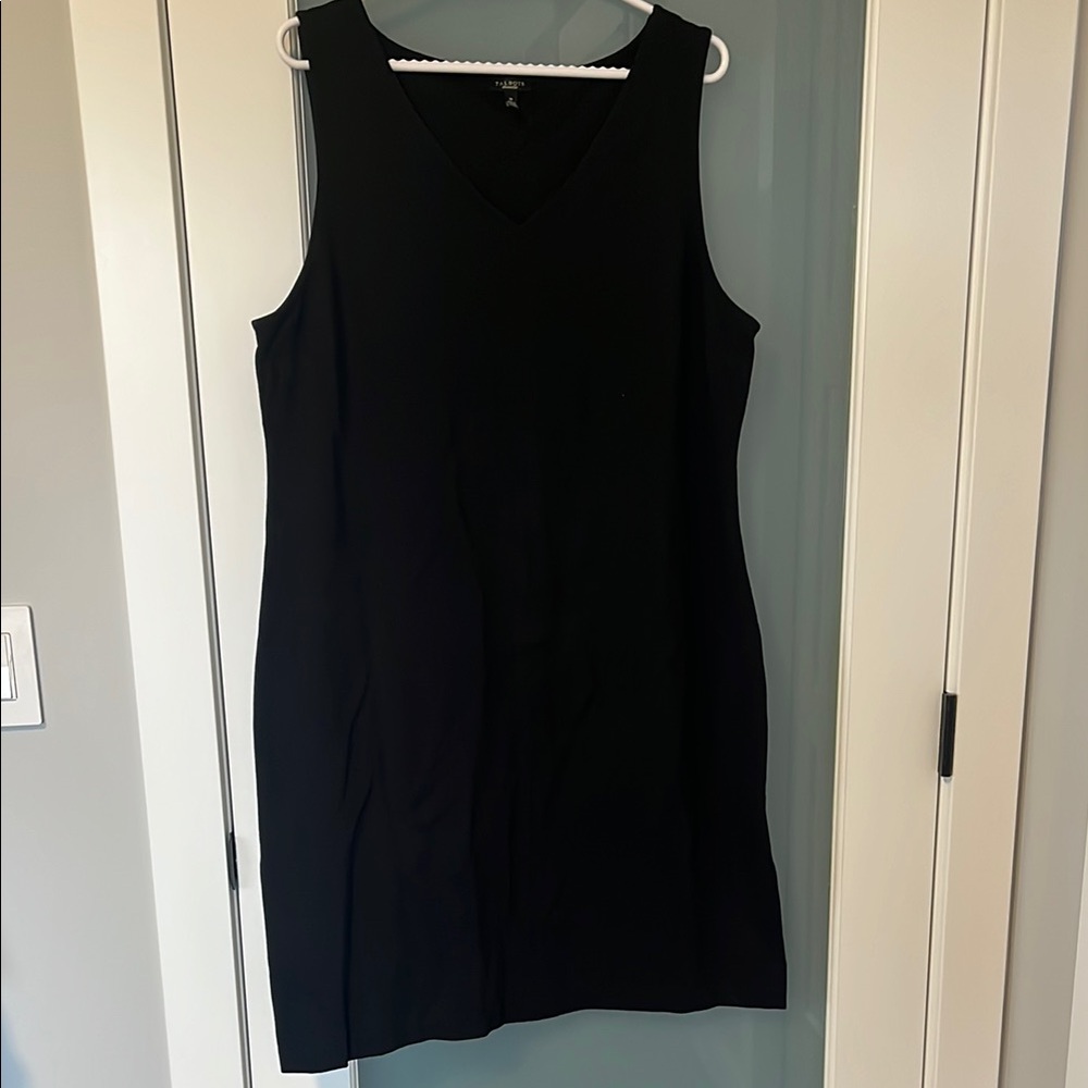 Talbots Black Sleeveless V-Neck Dress